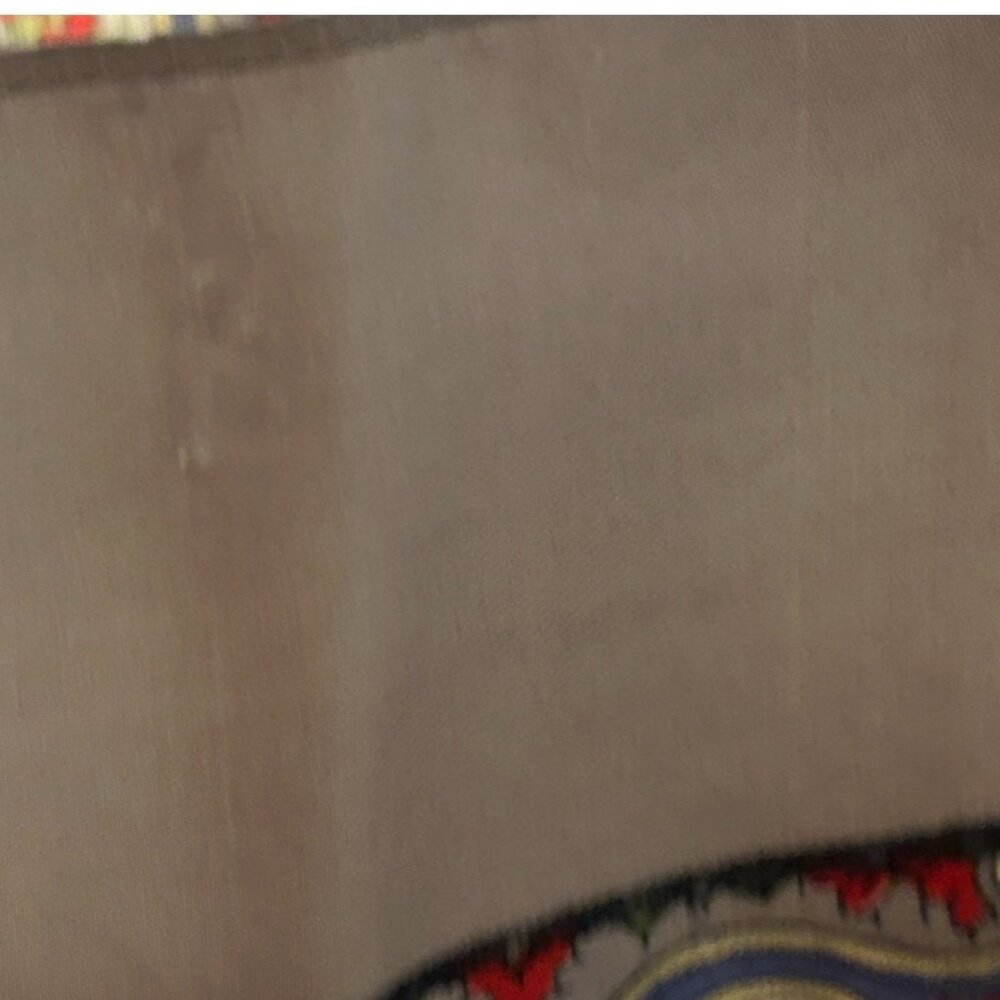 Vintage Liberty of London All Silk Scarf Gray with Reds ~ 26" x 25" - Picture 12 of 12